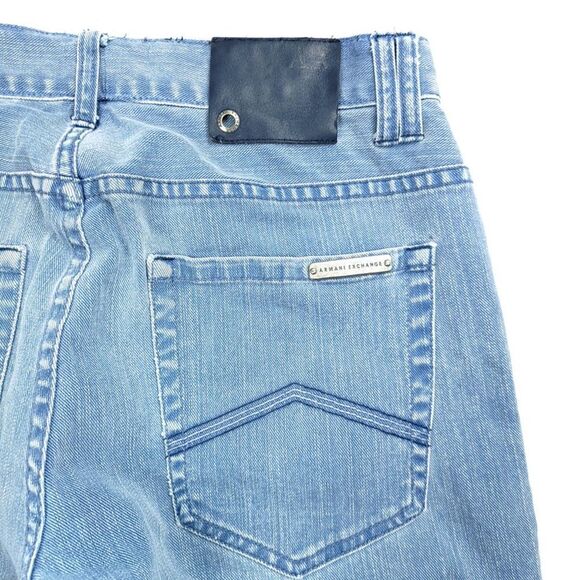 Armani Exchange Light Wash Slim Tapered Denim Jeans 31 Mens Minimal Designer - Picture 5 of 8